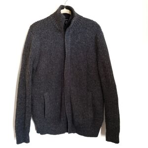 Alfani Jacket Mens M Medium Textured Zip Up Mock Neck